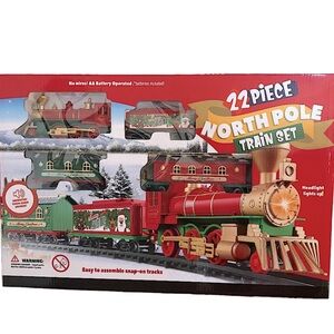 Rare Hard to Find 22 Piece North Pole Train Set